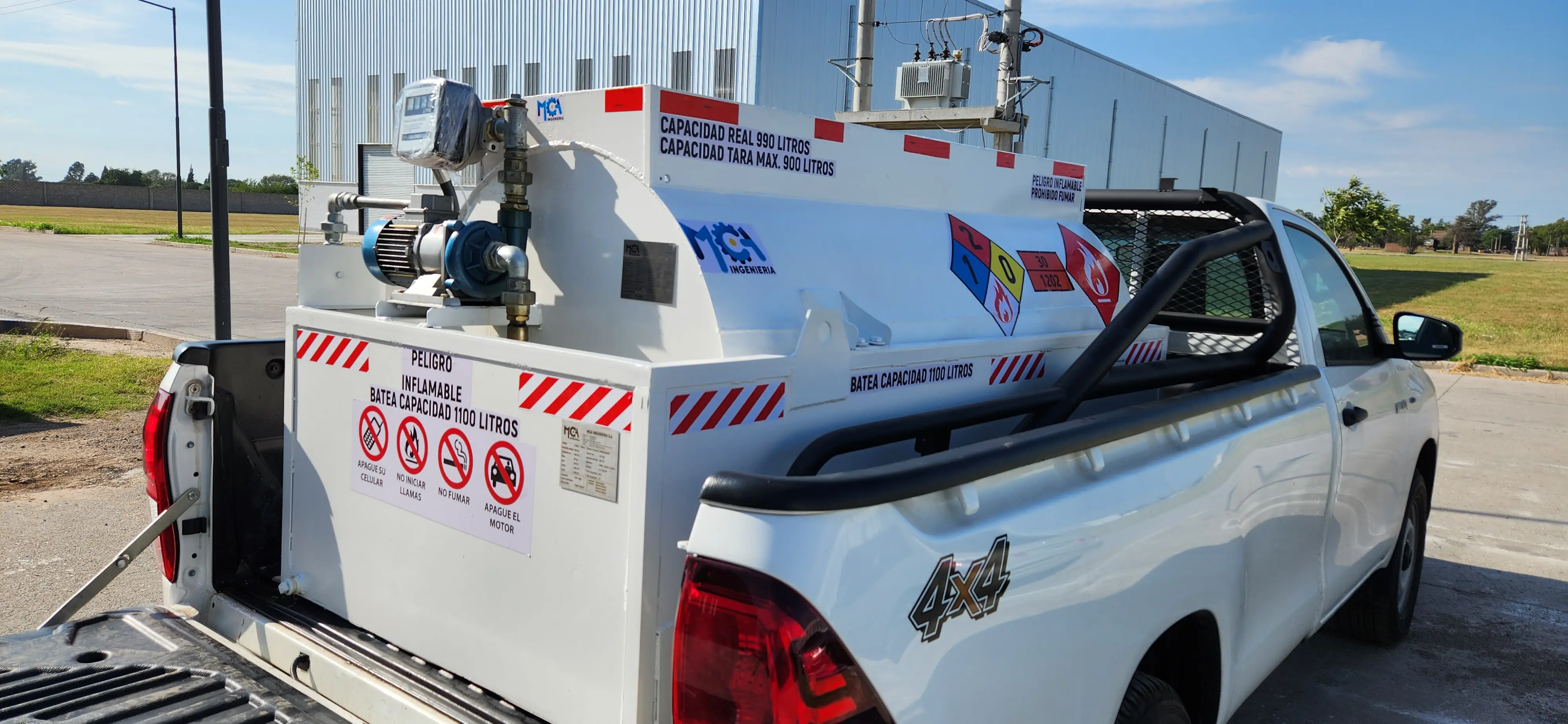 Tanque para reparto en caja de camioneta